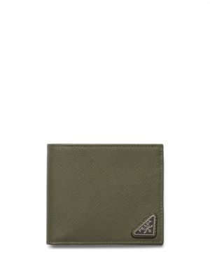 Kožená peněženka Prada zelená