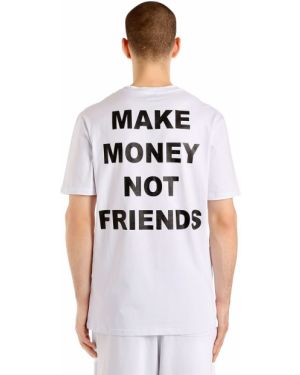 T-shirt bawełniana z printem Make Money Not Friends
