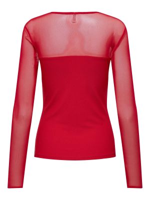 T-shirt a maniche lunghe Only rosso