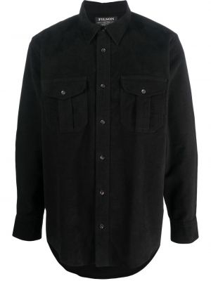 Oversized srajca z gumbi Filson črna