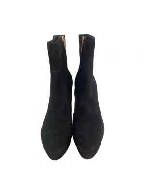 Botas de agua de cuero elegantes Santoni negro