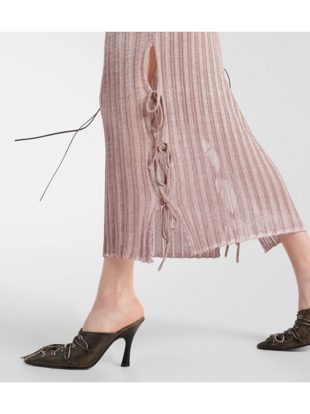 Průsvitné dlouhá sukně Acne Studios růžové