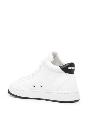 Sneakersy skórzane z nadrukiem Kenzo białe