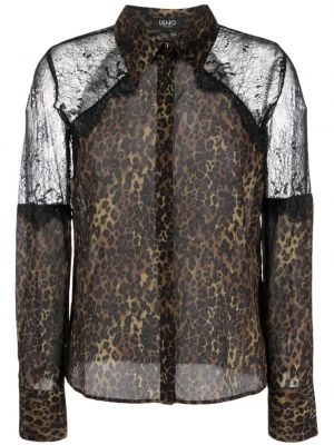 Hodvábna košeľa s potlačou s leopardím vzorom Liu Jo