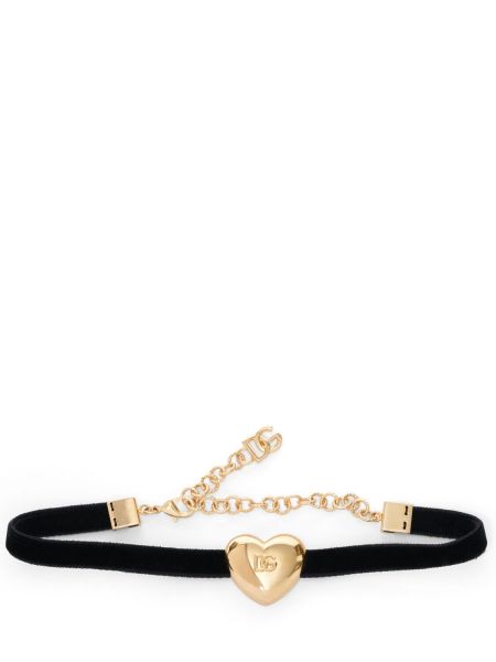 Fløyel choker med hjertemønster Dolce & Gabbana svart