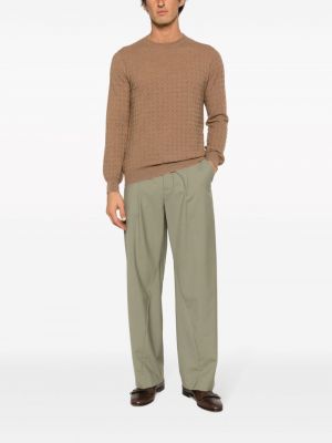 Dzianinowy sweter wełniany Canali brązowy