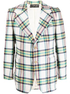 Volneni blazer s karirastim vzorcem s potiskom Pierre Cardin Pre-owned bela