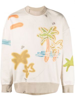 Sweatshirt aus baumwoll mit print Palm Angels weiß