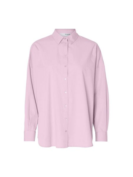 Рубашка с длинным рукавом Selected розовая