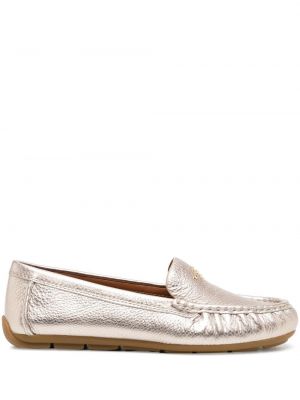 Pantofi loafer din piele Coach auriu