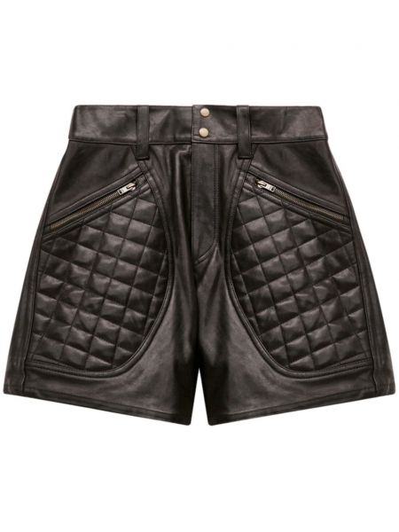 Nahkaiset shortsit Isabel Marant musta