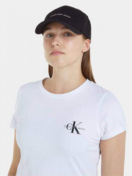 Cappello con visiera di cotone Calvin Klein nero