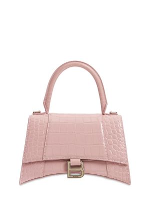 Кожени чанта Balenciaga розово