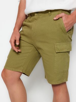 Cargo kratke hlače z žepi Trendyol kaki