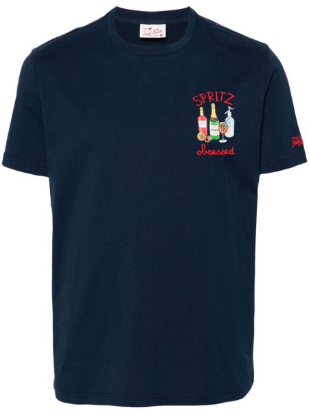 Tricou din bumbac Mc2 Saint Barth albastru