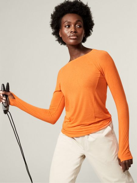 Tričko s dlouhým rukávem Marks & Spencer oranžové