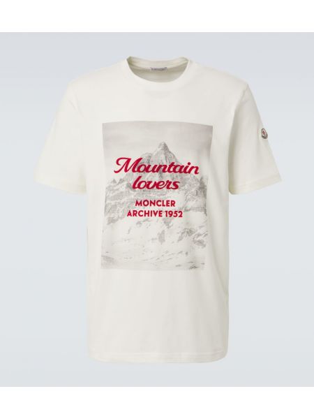 T-shirt i bomull i jersey Moncler vit