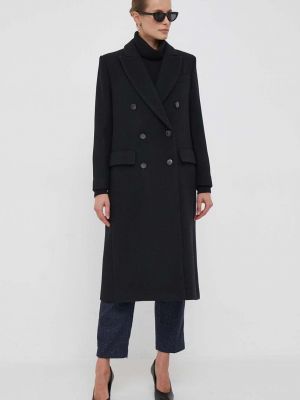 Шерстяное пальто Sisley черное