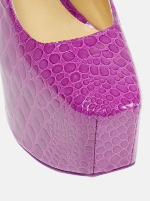 Кожени полуотворени обувки на платформе Bottega Veneta виолетово