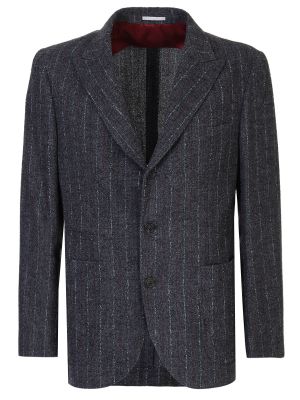 Шерстяной пиджак Brunello Cucinelli серый