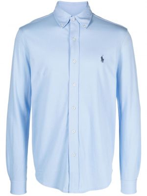 Велурена кашмирена риза с цип Polo Ralph Lauren