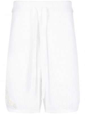 Relaxed памучни шорти бродирани Amiri бяло