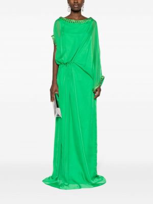 Sukienka długa z kryształkami Jean-louis Sabaji zielona