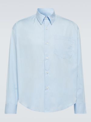Camisa de algodón Ami Paris azul