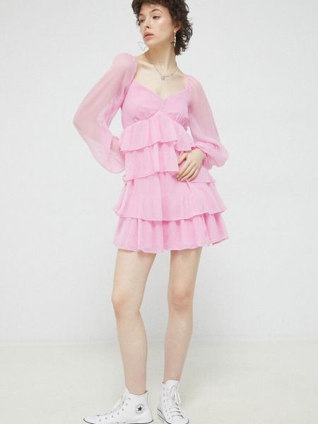 Abercrombie & Fitch rochie culoarea roz, mini, evazati Abercrombie & Fitch
