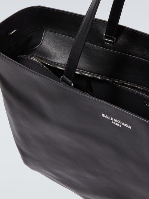 Kožená shopper kabelka Balenciaga černá