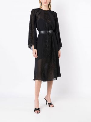 Kleid mit fransen ausgestellt Olympiah schwarz