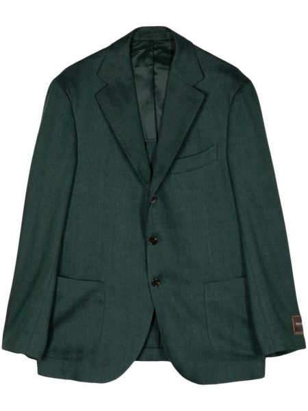 Blazer lung cu model herringbone Man On The Boon. verde