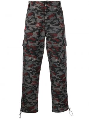 Pantaloni dritti con stampa camouflage 44 Label Group nero