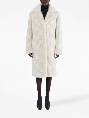 Kostkovaný kabát Apparis bílý