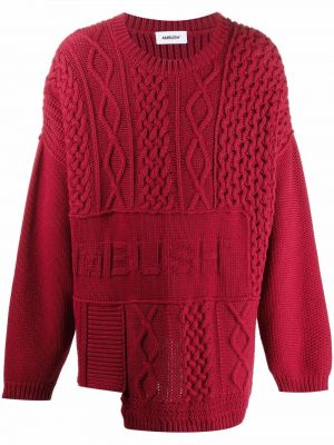 Пуловер с кръгло деколте Ambush червено