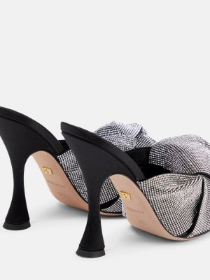 Satynowe sandały z kryształkami Giambattista Valli czarne