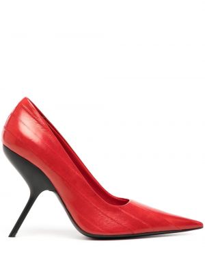 Кожени полуотворени обувки Ferragamo червено
