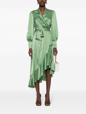 Hedvábné šaty Zimmermann zelené