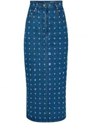 Obnosená džínsová sukňa Nina Ricci modrá