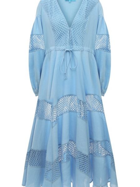 Льняное платье A Mere Co. голубое