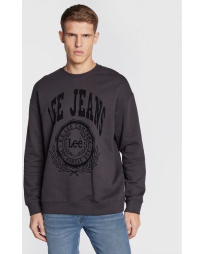 Lee Pulóver Crew Seasonal L84KRYON 112322639 Fekete Relaxed Fit