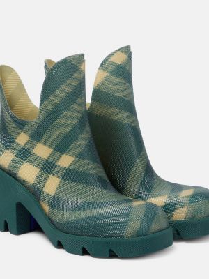 Ankle boots w kratkę Burberry zielone