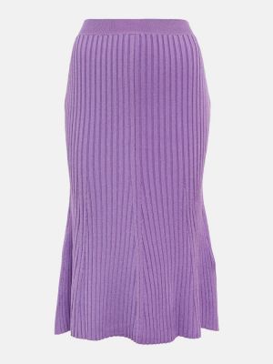 Viskózové pletená sukně s vysokým pasem Stella Mccartney - nachový