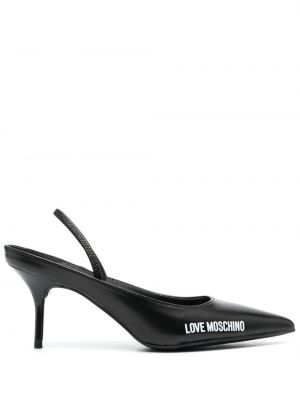 Pumpar med remmar med slingback Love Moschino svart