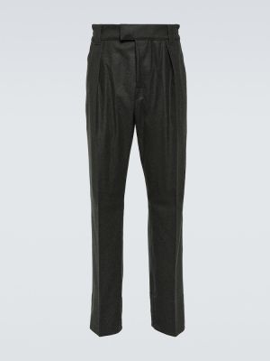 Spodnie klasyczne wełniane z kaszmiru slim fit Loro Piana czarne