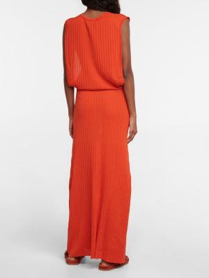 Копринена ленена макси рокля на райета Chloã© оранжево