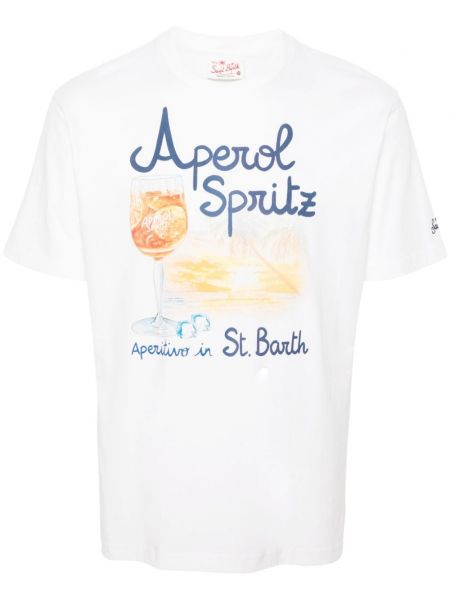 Tricou din bumbac cu imagine Mc2 Saint Barth alb