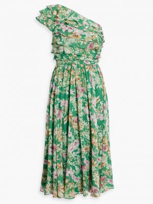 Платье миди в цветочек с принтом Mikael Aghal зеленое
