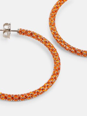 Boucles d'oreilles à boucle en cristal Amina Muaddi orange
