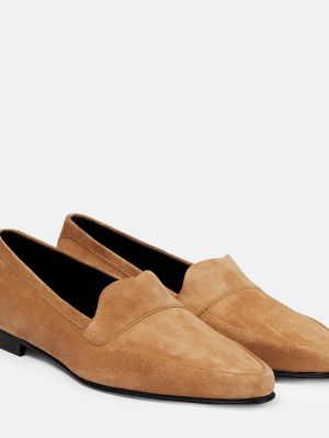 Pantofi loafer din piele de căprioară Khaite bej